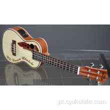 Letras com padrão personalizado no ukulele de superfície